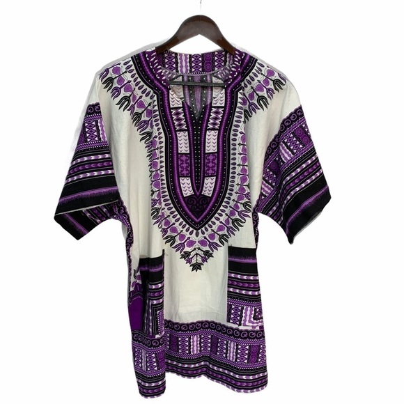 COTTON💜ETHNIC Tunic Women's Boho Swimsuit Coverup Size O/S - Picture 1 of 8